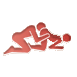 Girls with girls teasing pose icon